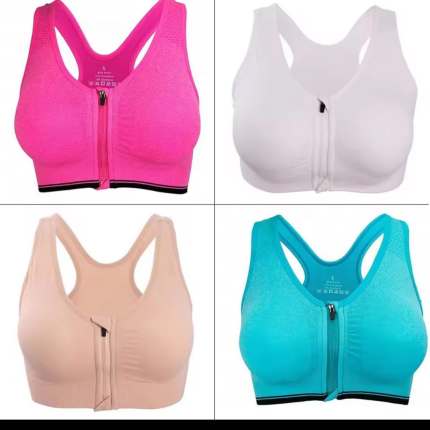 Women Front Zipper Sports Bra